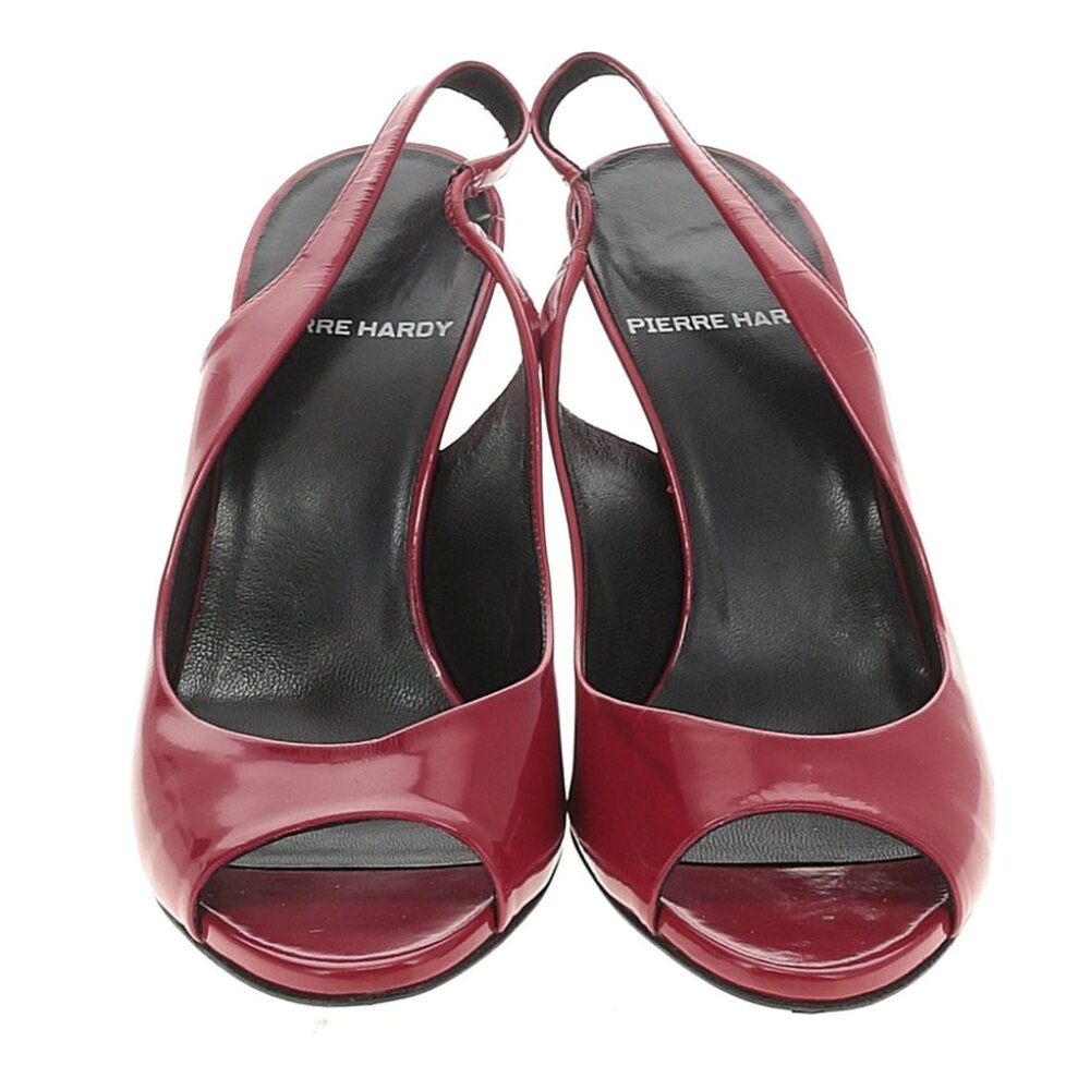 Pierre Hardy - Patent leather slingback peep-toe heels